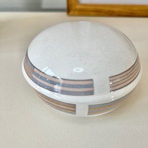 Vintage Mikasa Intaglio Tracings Covered Round Trinket Bowl and Lid Set